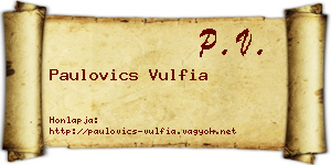 Paulovics Vulfia névjegykártya